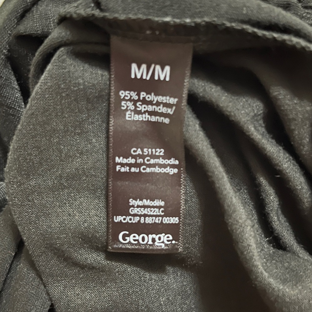 George women’s medium sleeveless dress, racerback, ruffle front, black, new - Picture 7 of 8